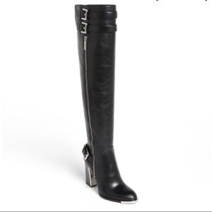 Michael Kors “Jayla” over the knee leather boots